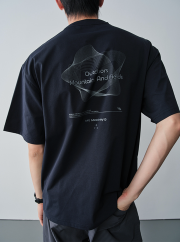吸汗速乾ドットグラフィックTシャツ N7142