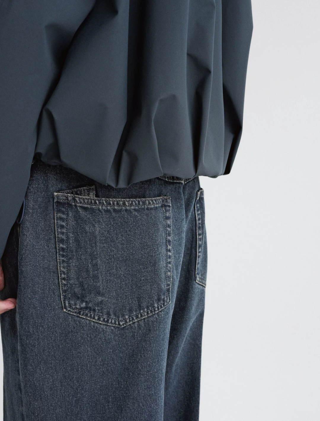 コットンウォッシュワイドデニムパンツ N7259