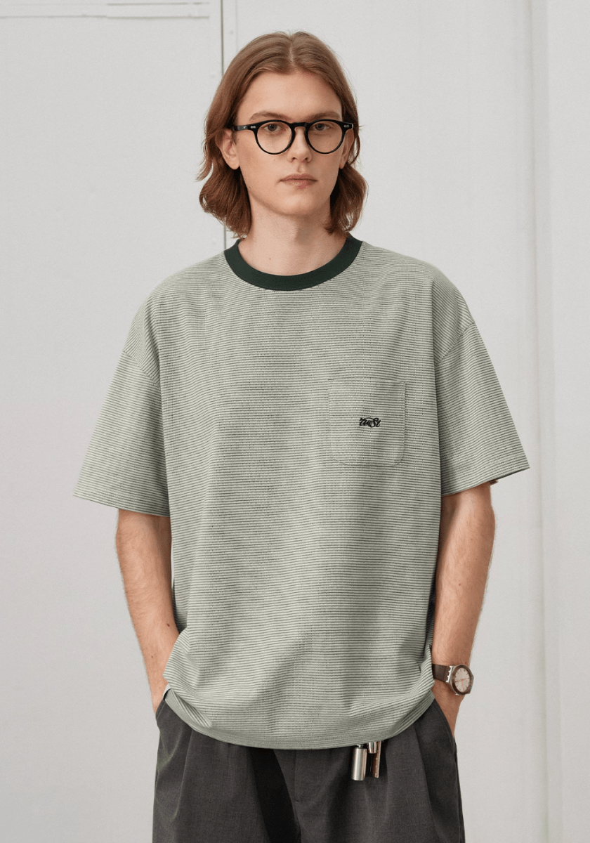 【220G】border pocket t-shirt N5209 - ファッション通販 NNine(ナイン)