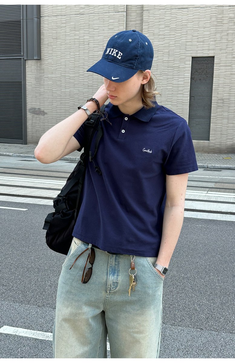 230G] navy logo polo shirt N3665