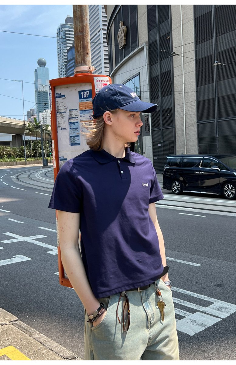 【230G】navy logo polo shirt N3665 - NNine