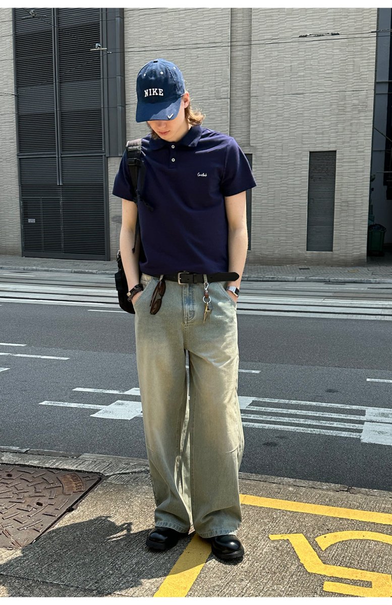 【230G】navy logo polo shirt N3665 - NNine