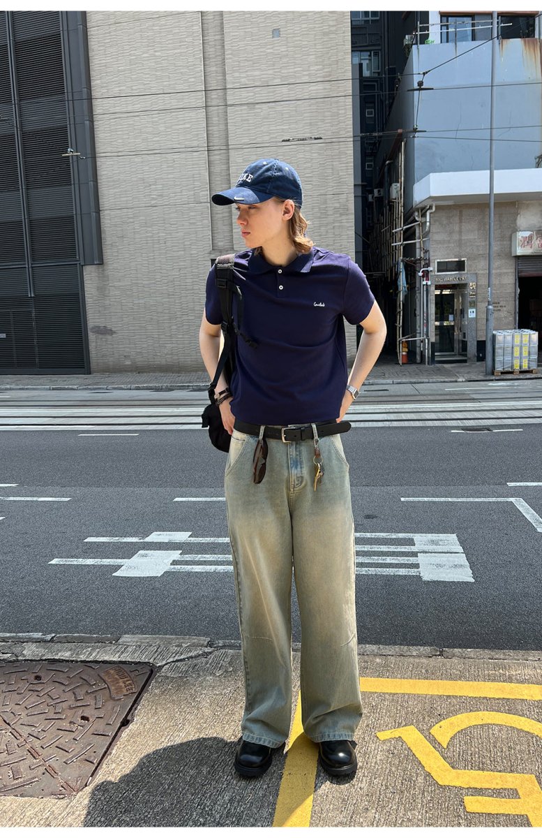 【230G】navy logo polo shirt N3665 - NNine