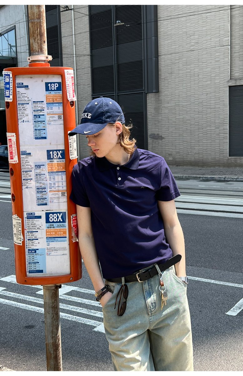【230G】navy logo polo shirt N3665 - NNine