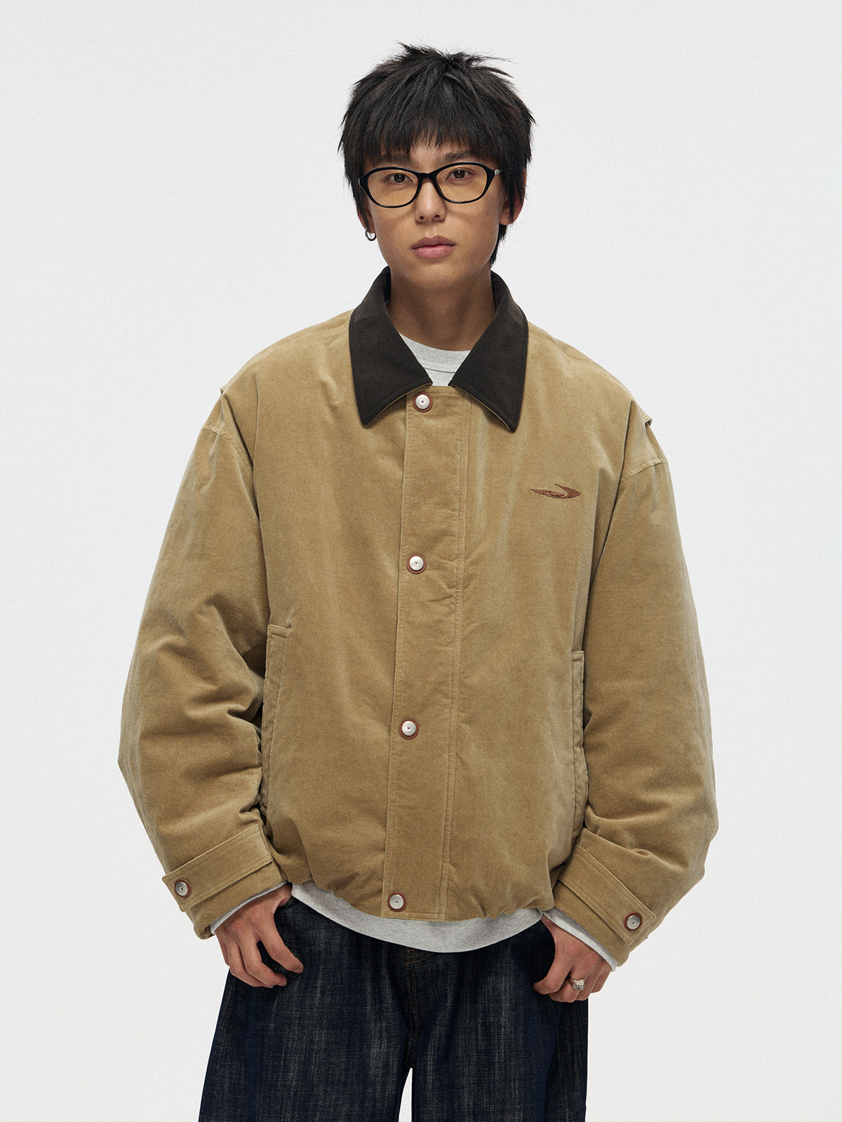 ベルベットタッチ・ポロカラーダウンジャケット　N6265