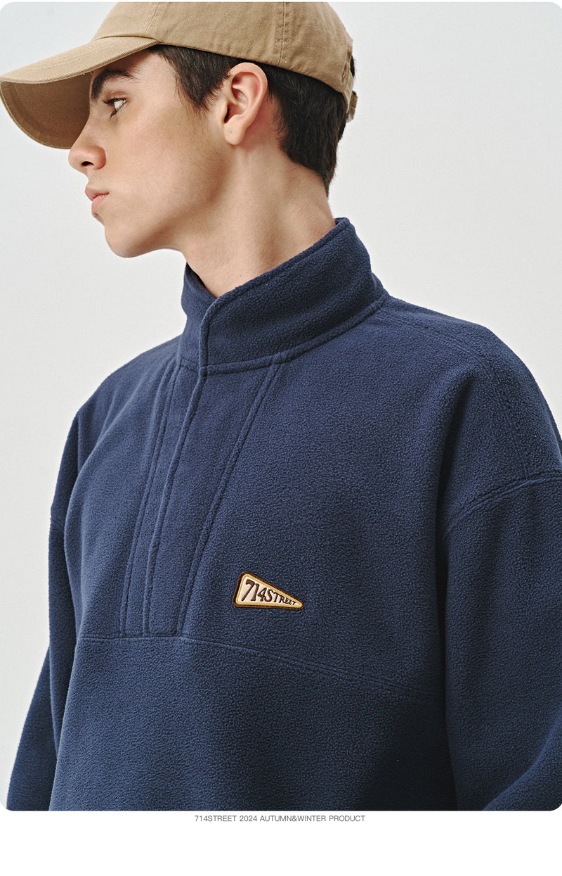 stand collar fleece sweatshirt  / フリーススウェット N4580