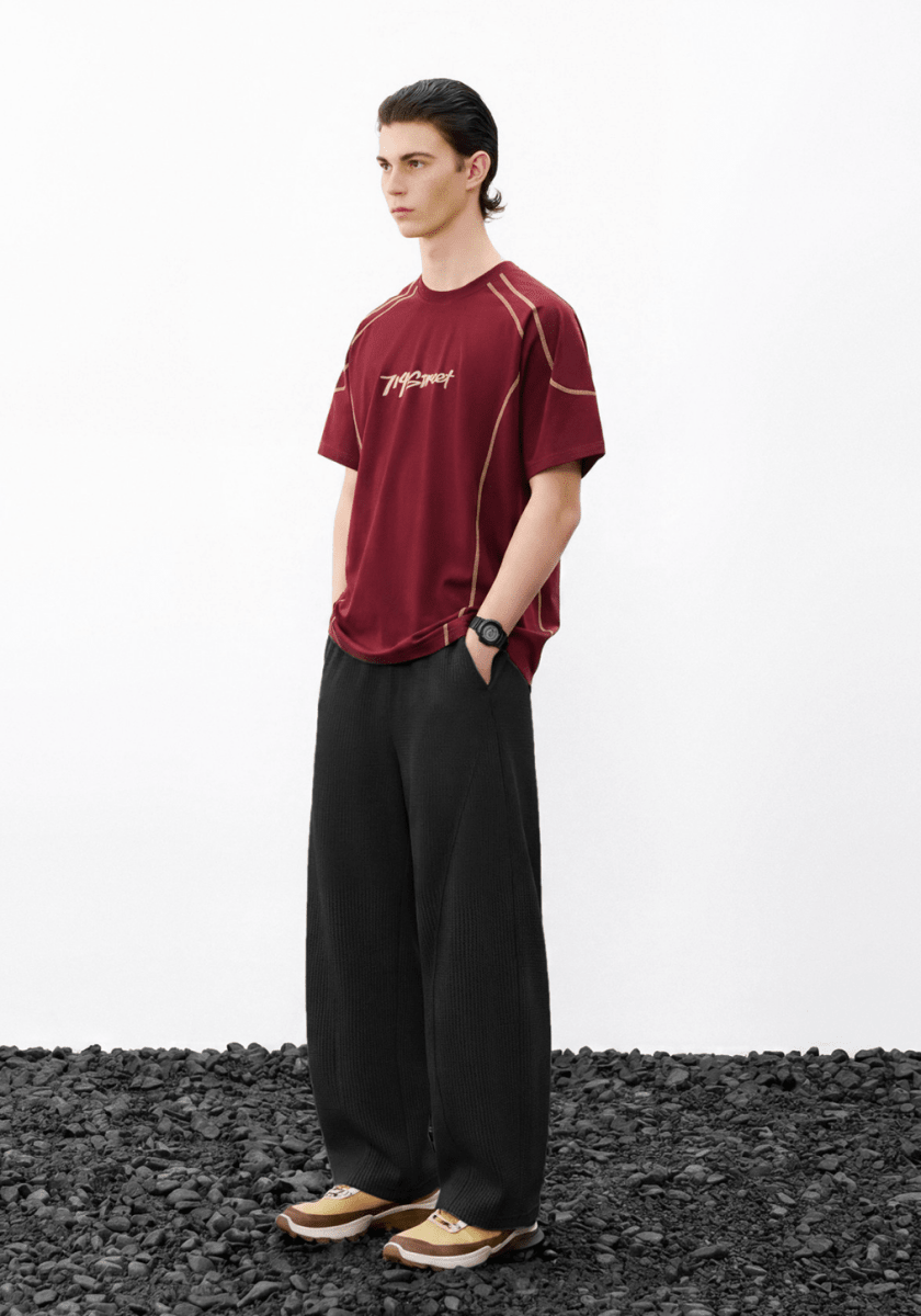 240g ワッフル 吸湿速乾 カーブドレッグパンツ　N7003 - ファッション通販NNine（ナイン）