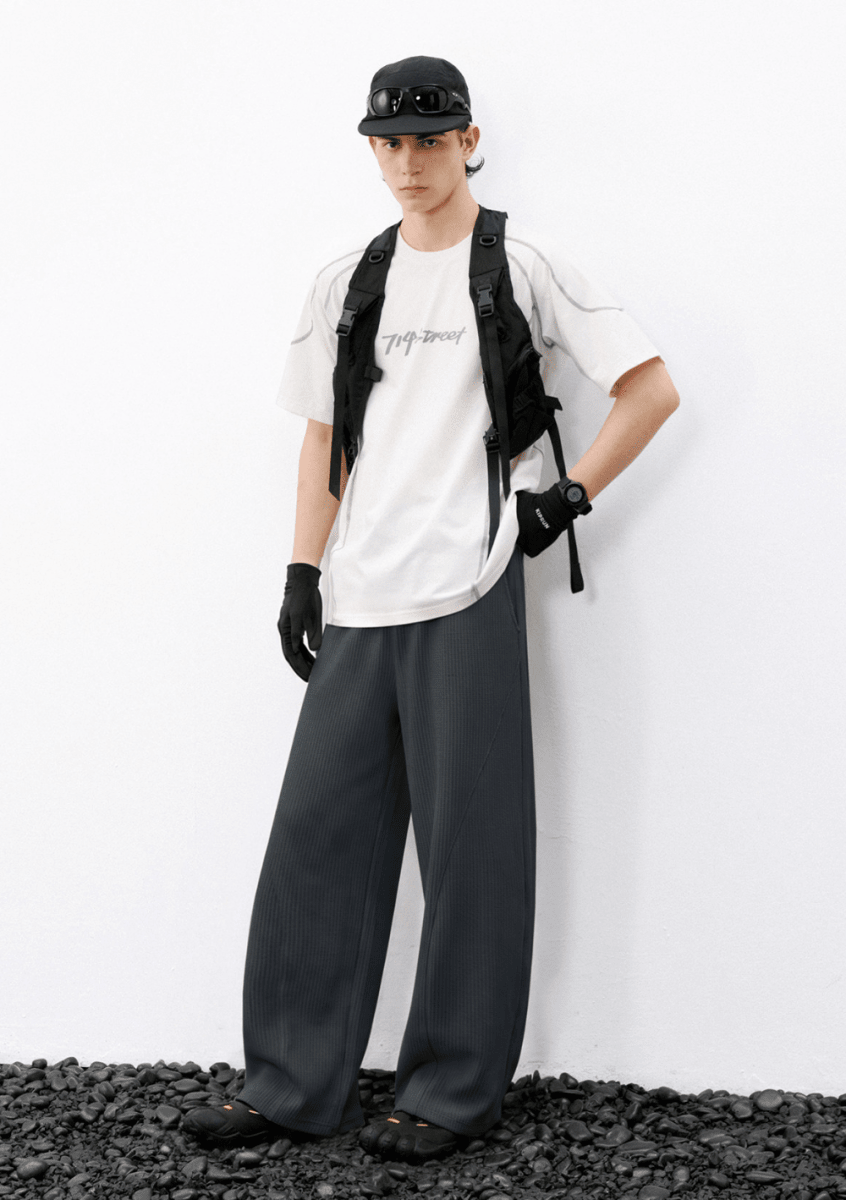 240g ワッフル 吸湿速乾 カーブドレッグパンツ　N7003 - ファッション通販NNine（ナイン）
