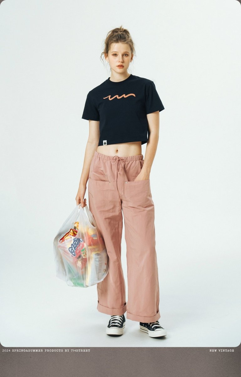 【240G】Basic graffiti print T-shirt N3369 - NNine