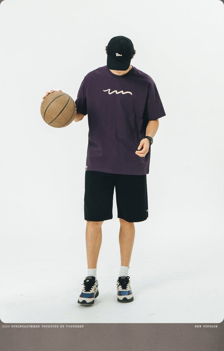 【240G】Basic graffiti print T-shirt N3369 - NNine