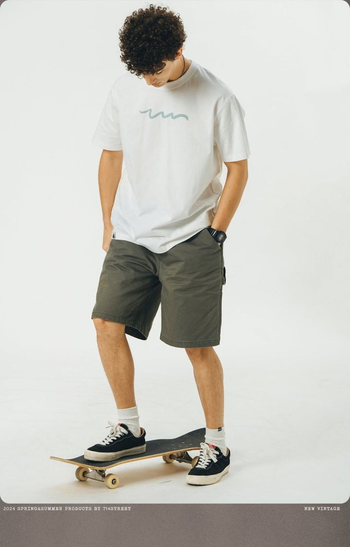 【240G】Basic graffiti print T-shirt N3369 - NNine
