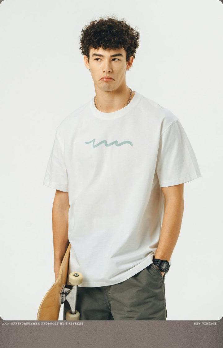 【240G】Basic graffiti print T-shirt N3369 - NNine