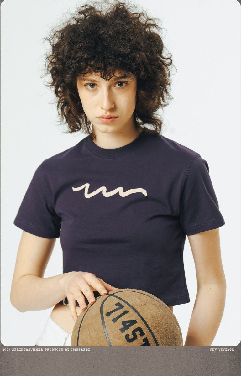 【240G】Basic graffiti print T-shirt N3369 - NNine