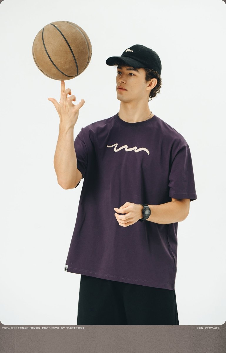 【240G】Basic graffiti print T-shirt N3369 - NNine