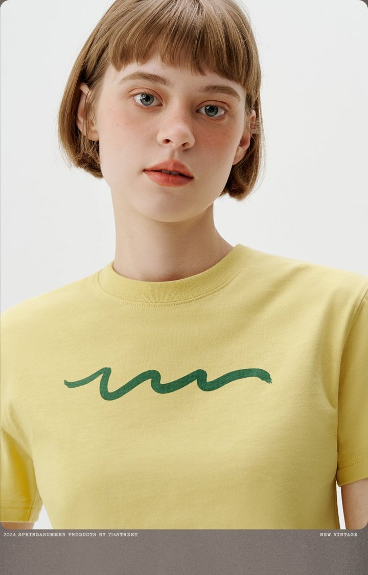 【240G】Basic graffiti print T-shirt N3369 - NNine