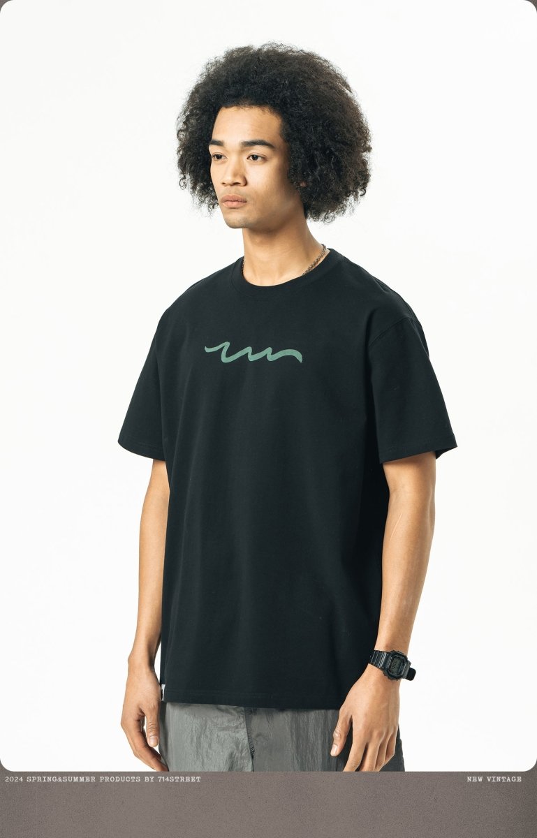 【240G】Basic graffiti print T-shirt N3369 - NNine