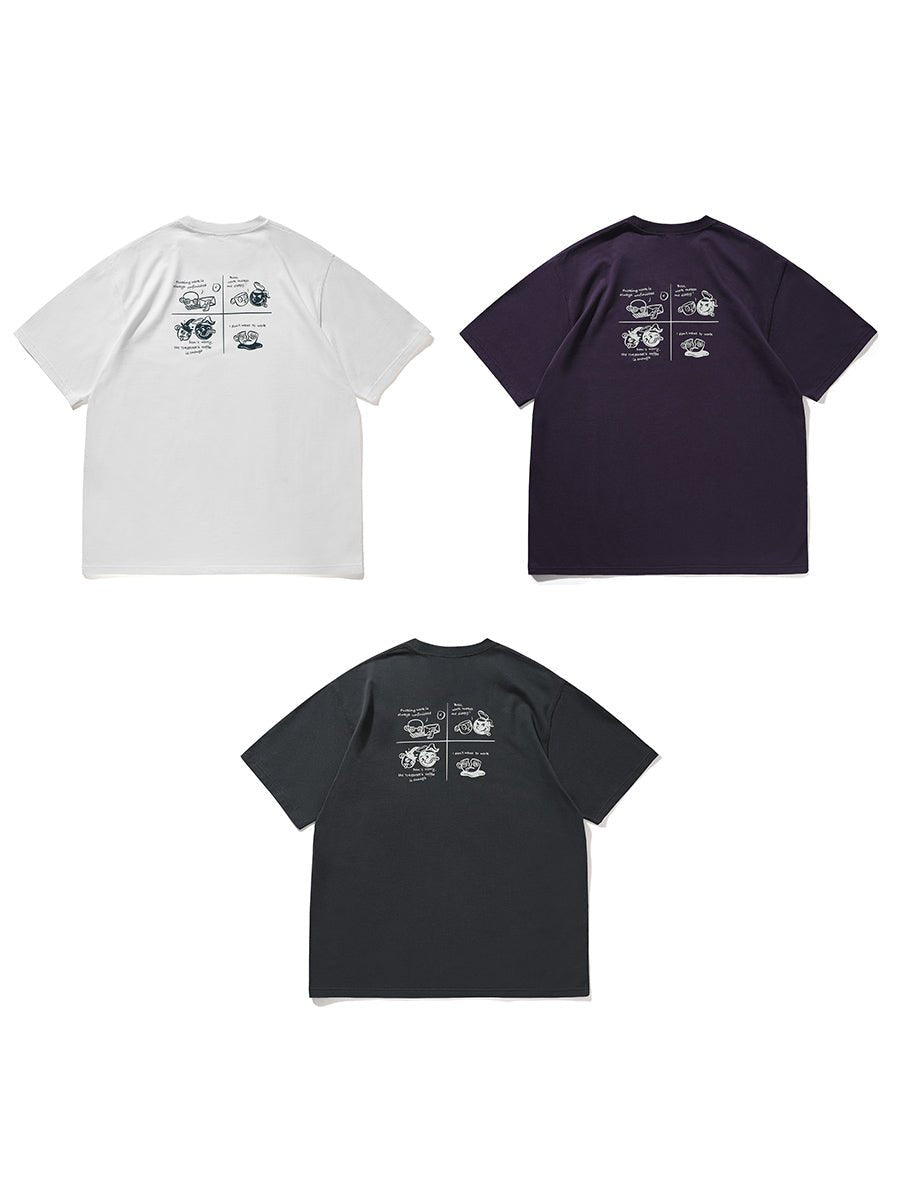 【240G】coffee back print t - shirt N3587 - NNine