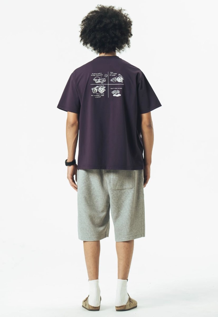 【240G】coffee back print t - shirt N3587 - NNine