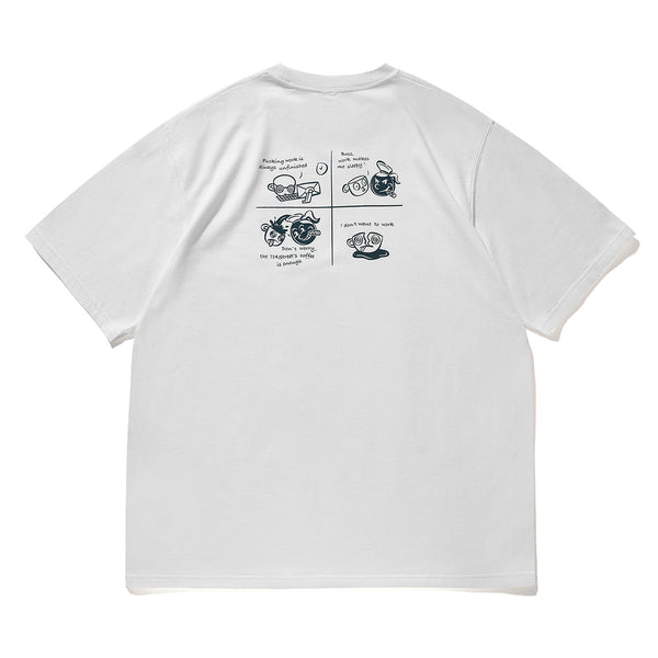【240G】coffee back print t - shirt N3587 - NNine