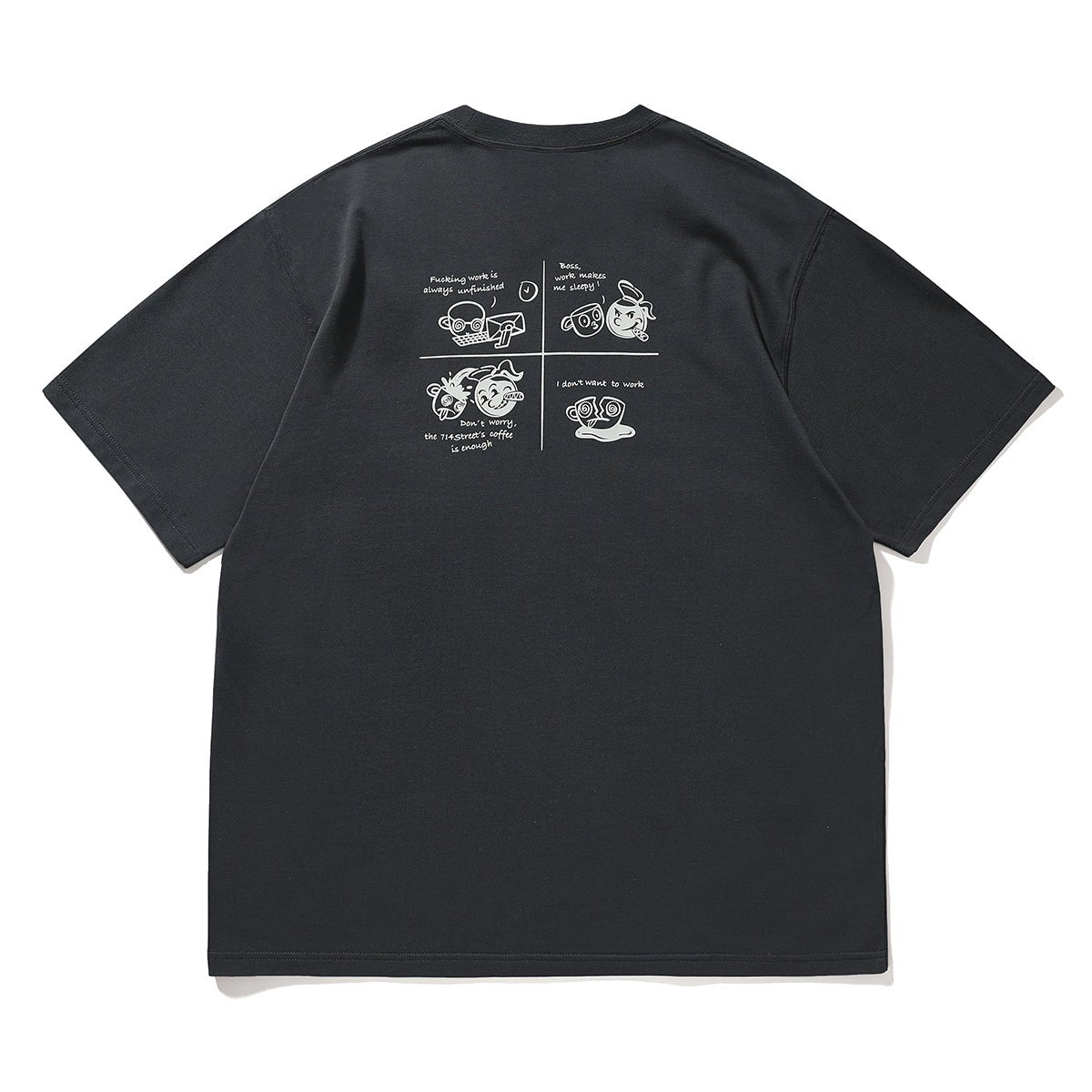 【240G】coffee back print t - shirt N3587 - NNine