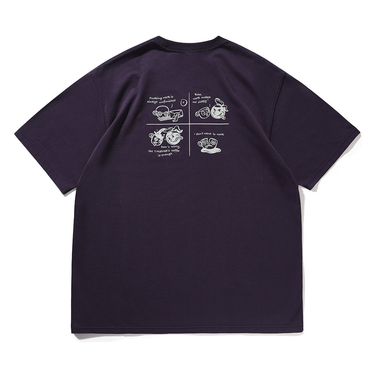 【240G】coffee back print t - shirt N3587 - NNine