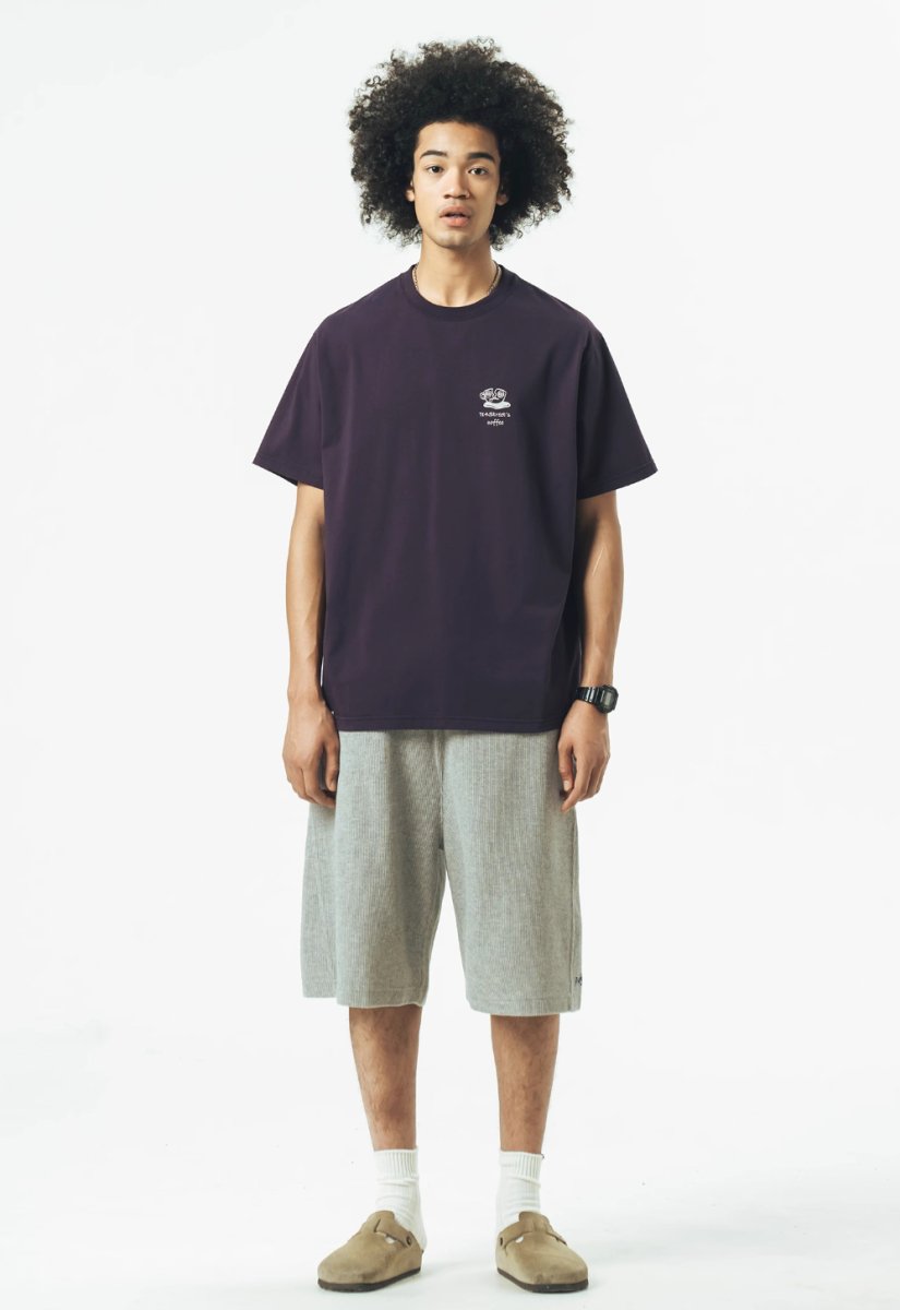 【240G】coffee back print t - shirt N3587 - NNine