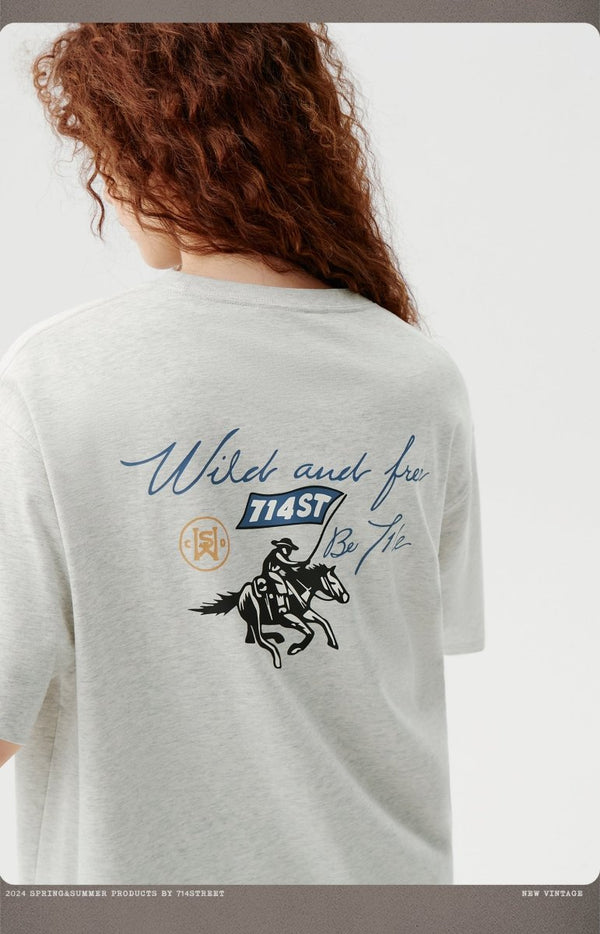 【240G】cowboy print t - shirt N3878 - NNine