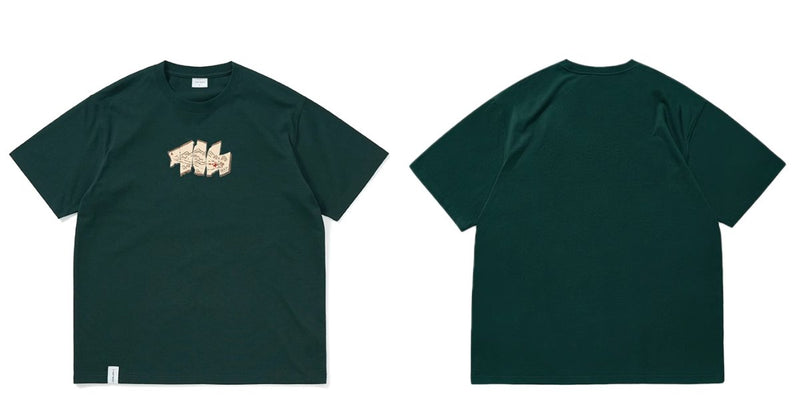 【240G】map print t - shirt N3608 - NNine