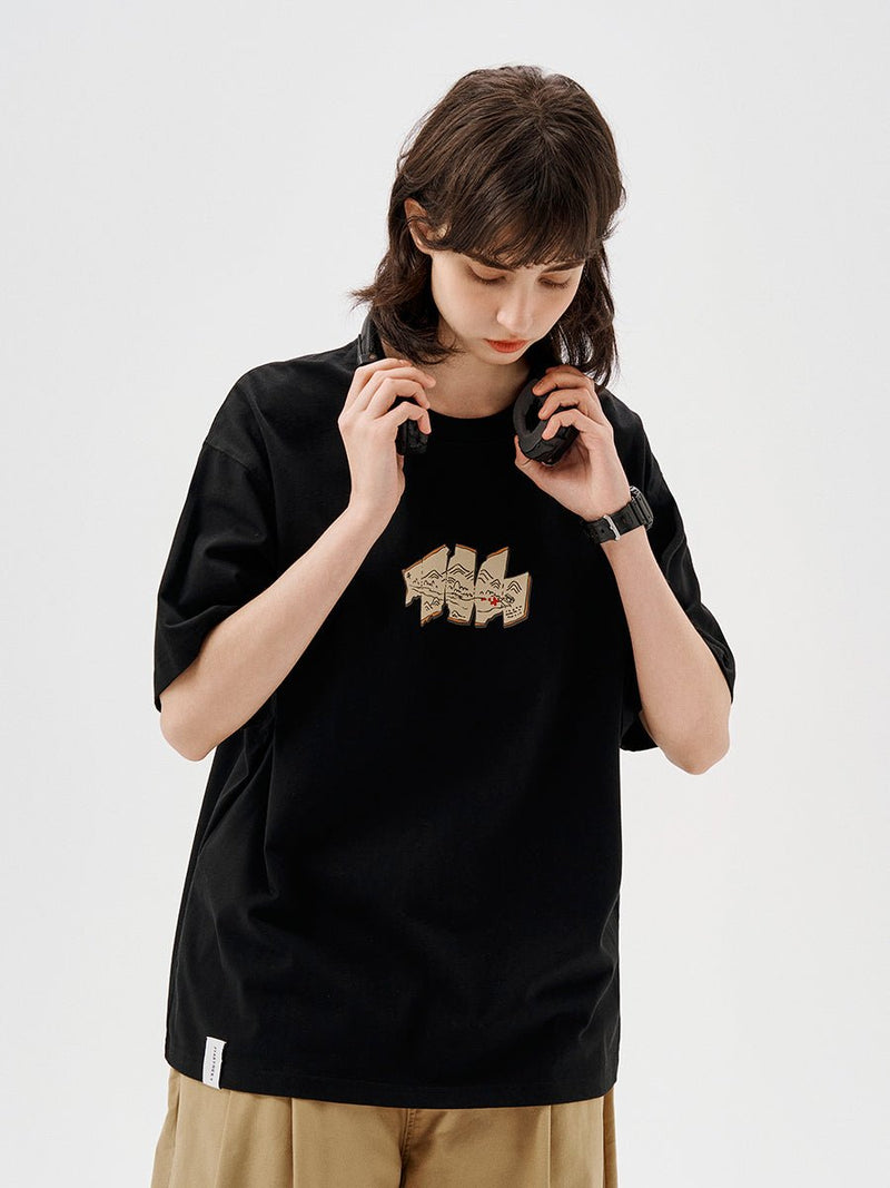 【240G】map print t - shirt N3608 - NNine