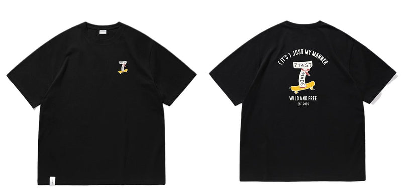 【240G】Skateboard logo print T - shirt N3612 - NNine