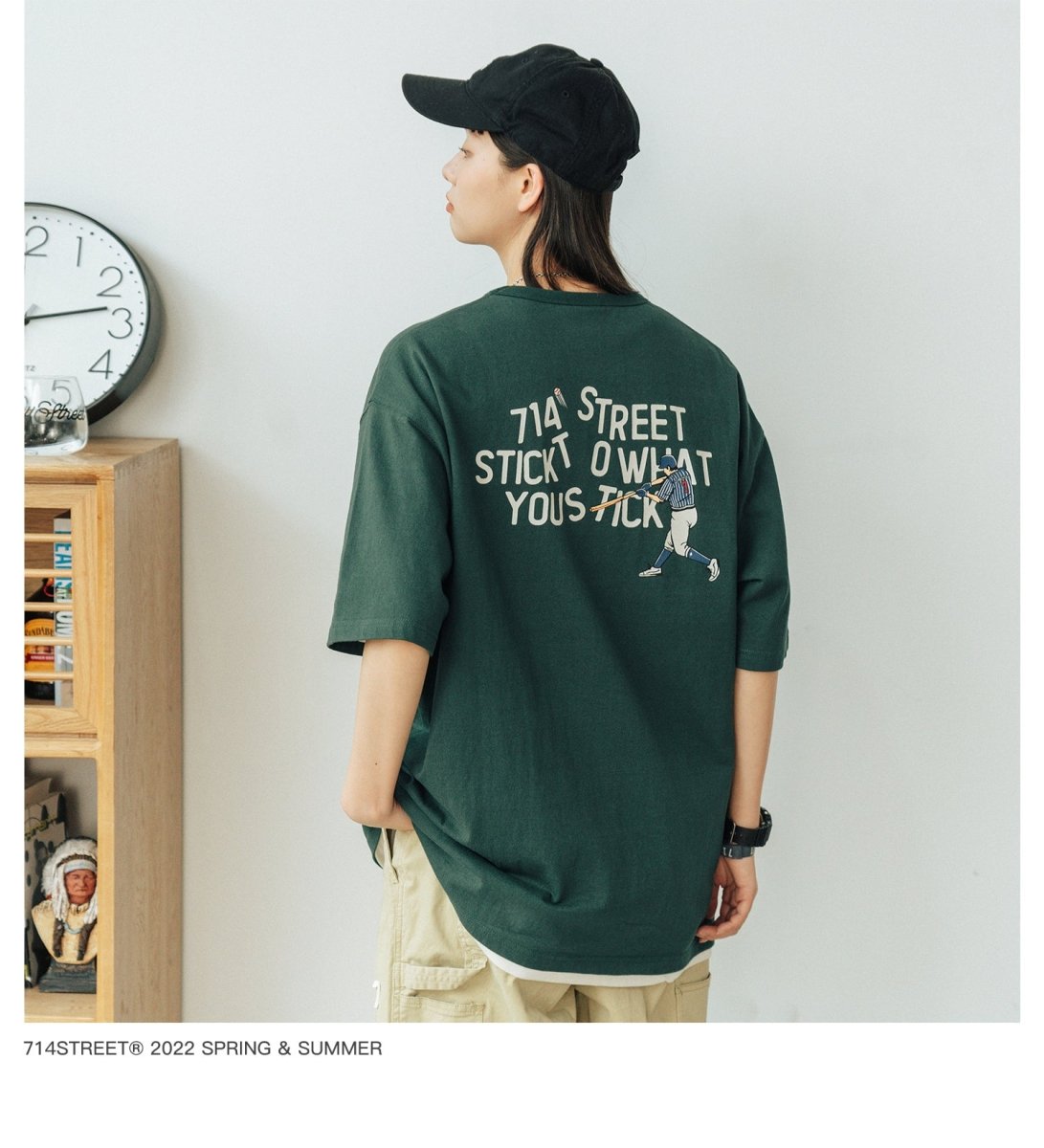 【250G】Batter back print T - shirt N3620 - NNine