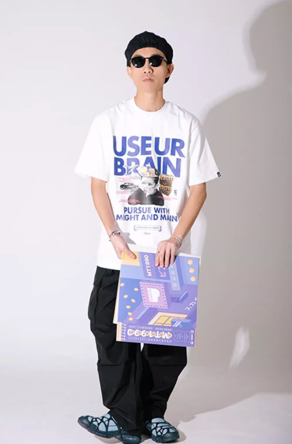 【250G】BRAIN print T-shirt N3317 - NNine