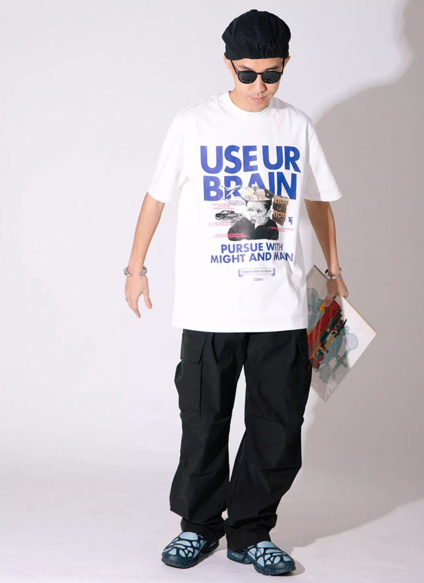 【250G】BRAIN print T-shirt N3317 - NNine