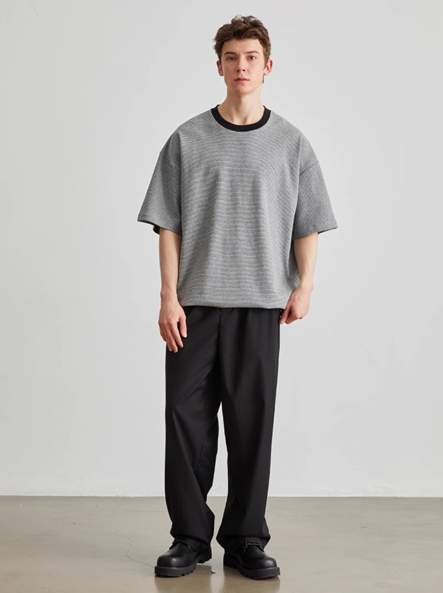 【250G】Drawcord Striped T N3434 - NNine