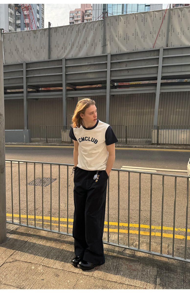 【250G】slim fit printed t - shirt / リンガーTシャツ N3663 - NNine