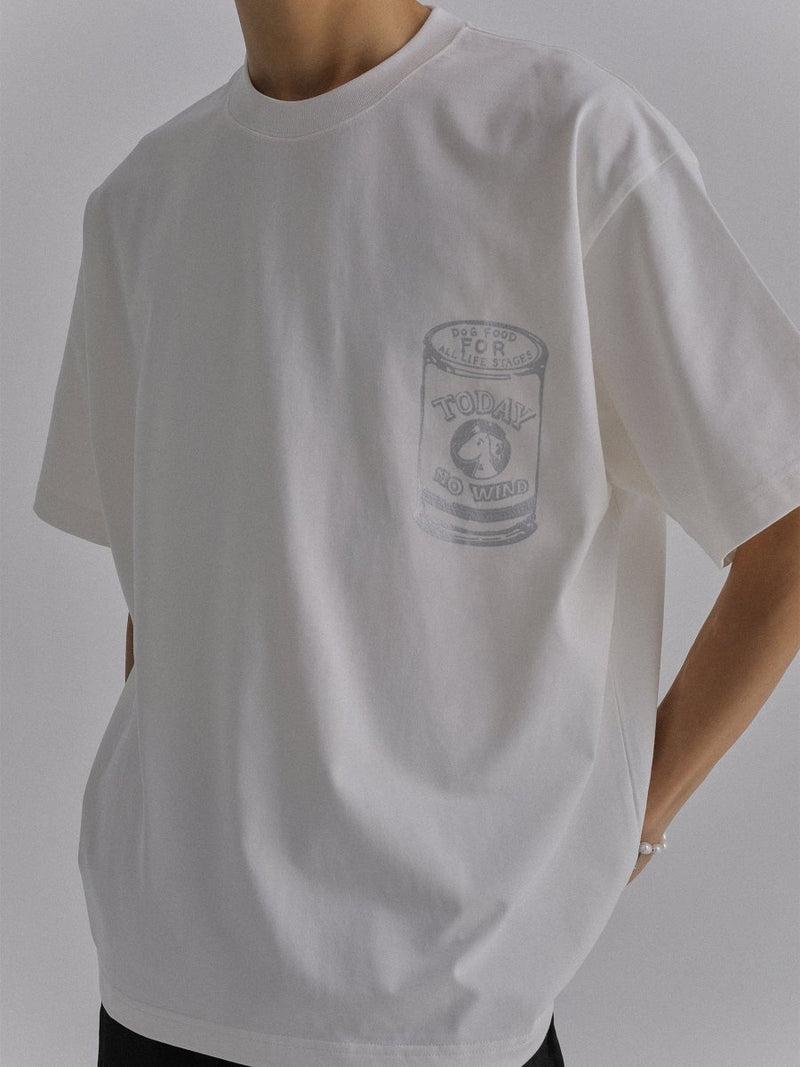 【255G】Canned silver print T - shirt / 缶詰プリントT N3922 - NNine