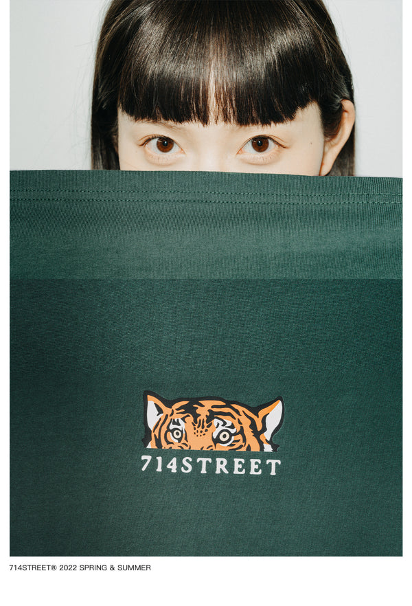 【250G】tiger print t-shirt   N3621