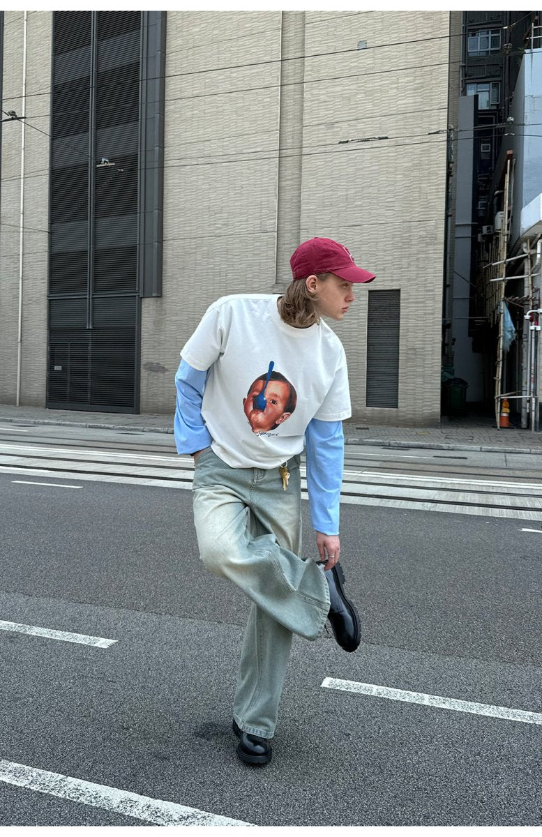【260G】Boy print T-shirt N3492 - NNine