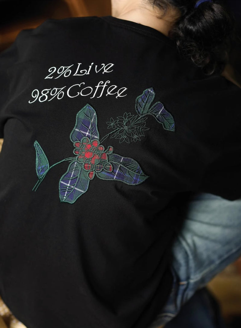 【260gG】Coffee tree print T - shirt N3929 - NNine