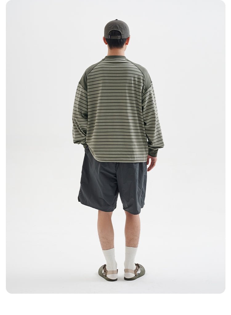 【260G】round neck border t-shirt N3346 - NNine