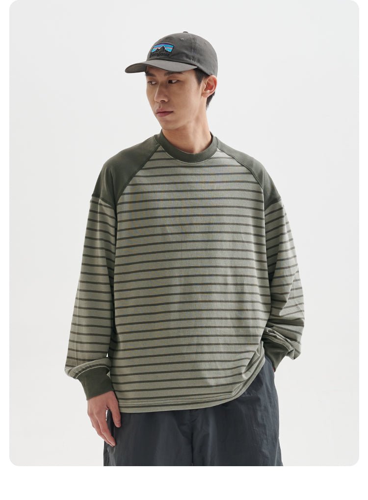 【260G】round neck border t-shirt N3346 - NNine