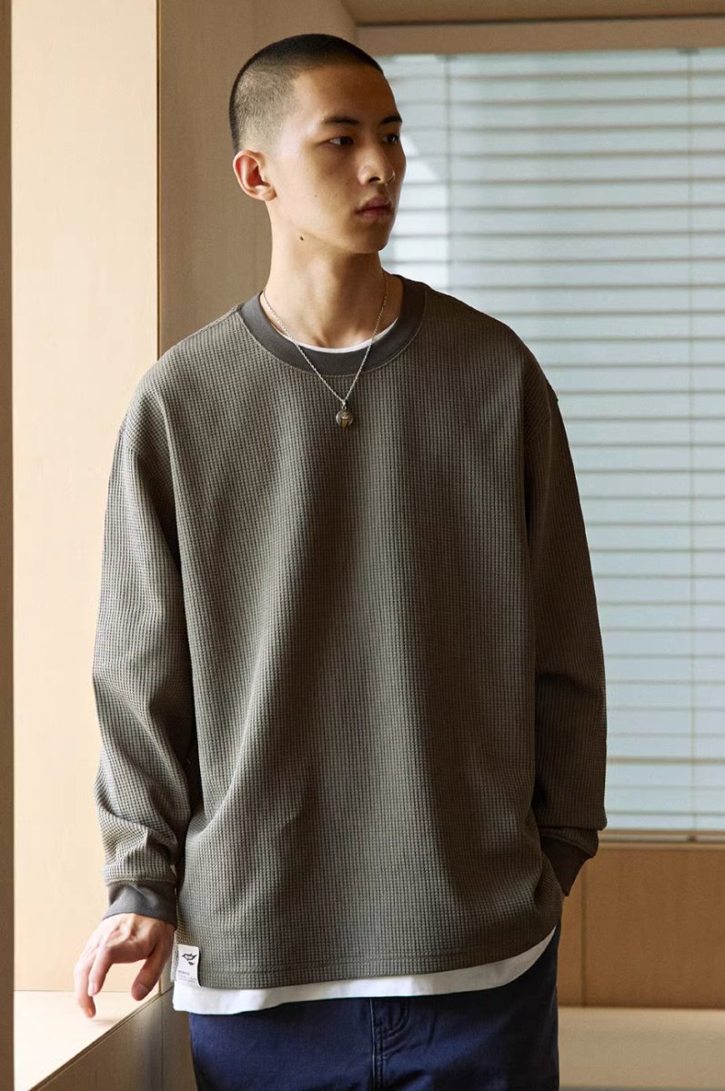 【260G】Waffle long sleeve T-shirt / 機能性アクティブワッフルロンT N4231 - NNine