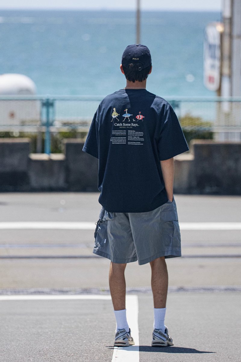 【270G】Fish Surfer Back Print T - Shirt / キャラクターT N3751 - NNine