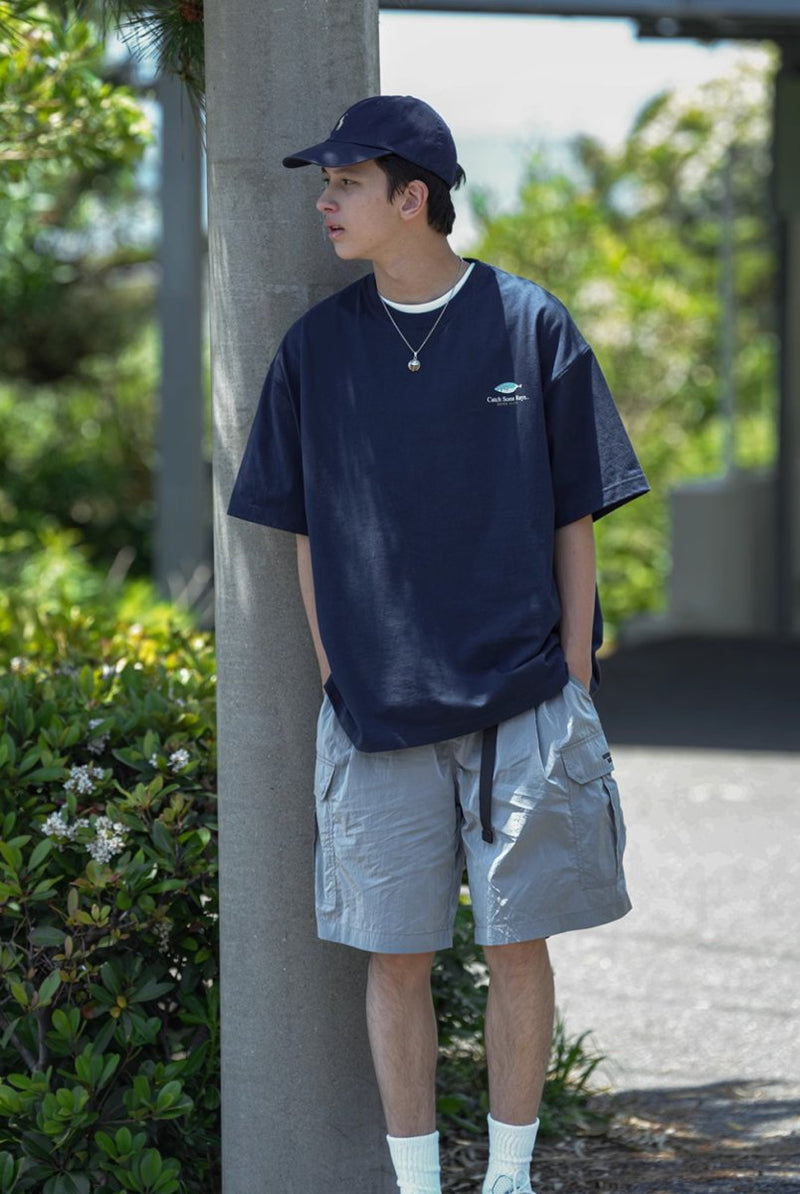 【270G】Fish Surfer Back Print T - Shirt / キャラクターT N3751 - NNine