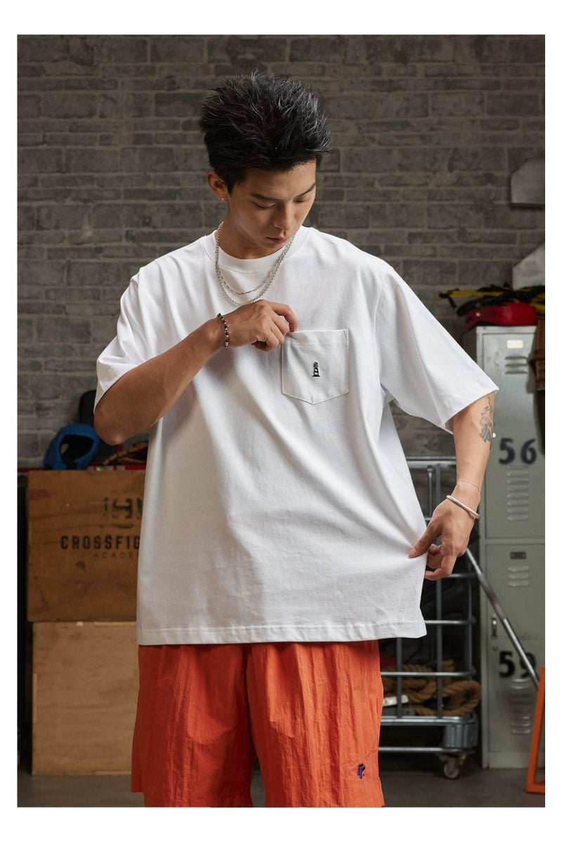 【275G】logo pocket white t - shirt N3722 - NNine
