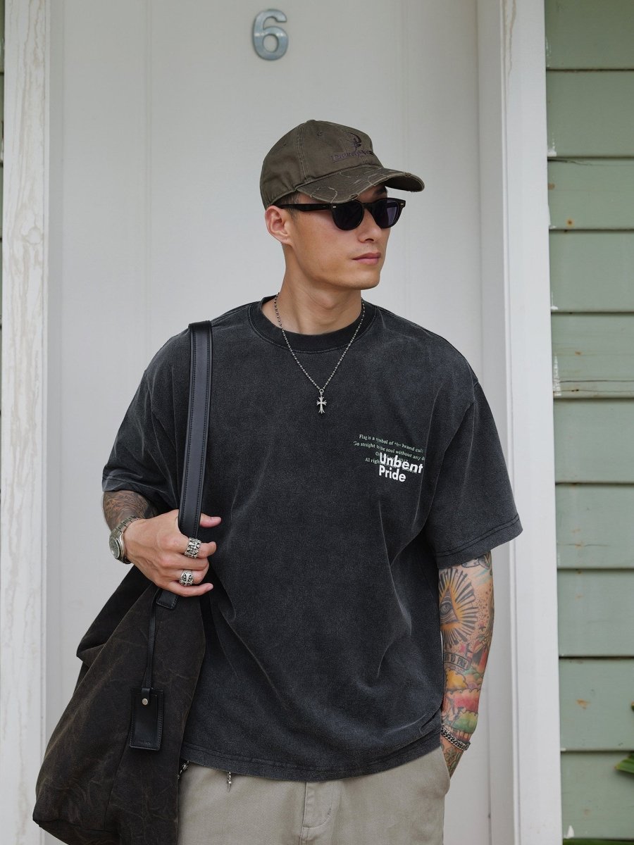【280G】 OE糸 サンドウォッシュ ヴィンテージプリントTシャツ　N6706 - ファッション通販NNine（ナイン）