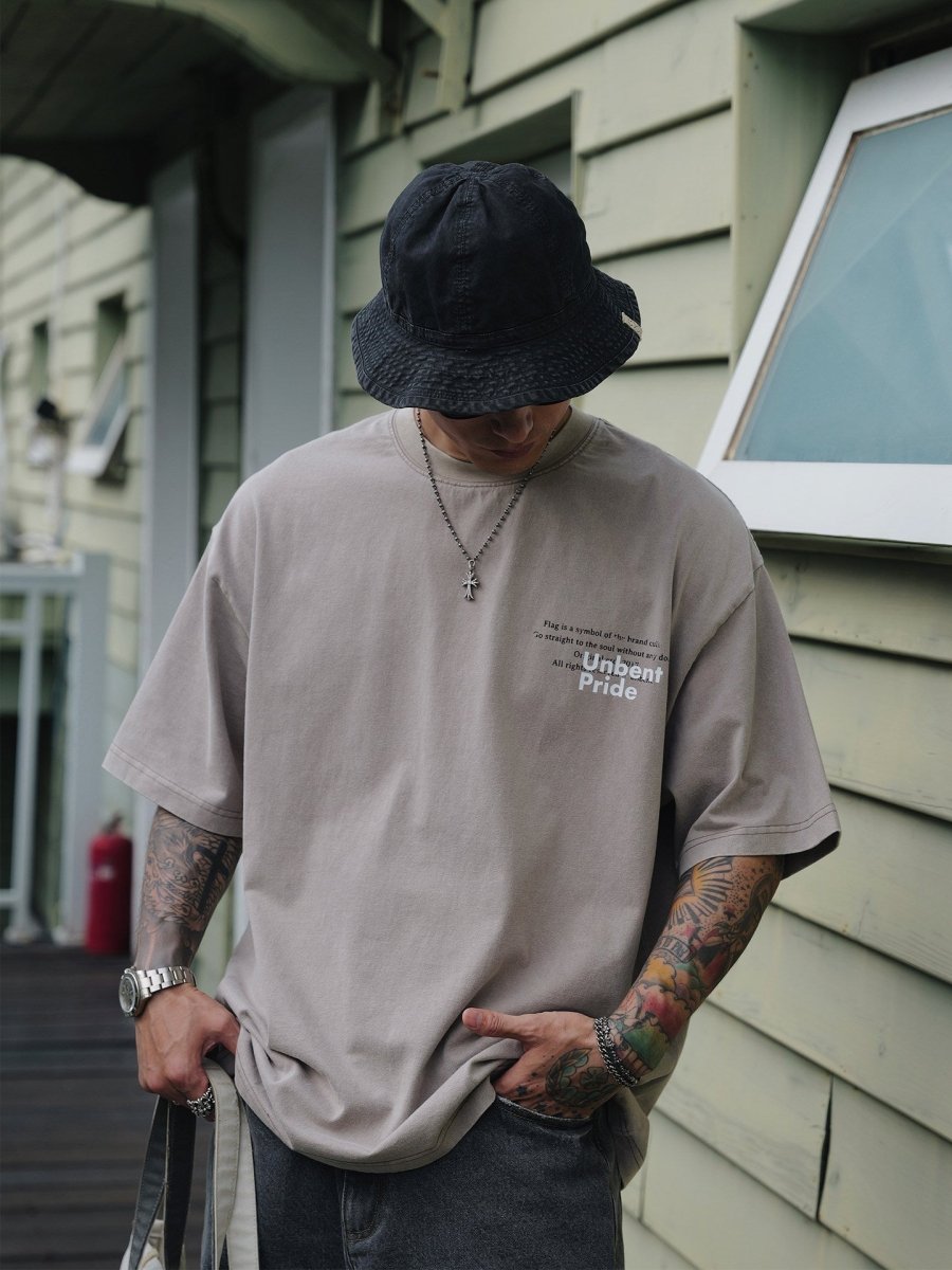 【280G】 OE糸 サンドウォッシュ ヴィンテージプリントTシャツ　N6706 - ファッション通販NNine（ナイン）