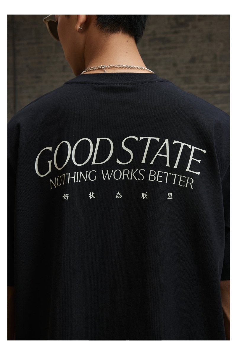【280G】back print t - shirt / 接触冷感Tシャツ N3724 - NNine