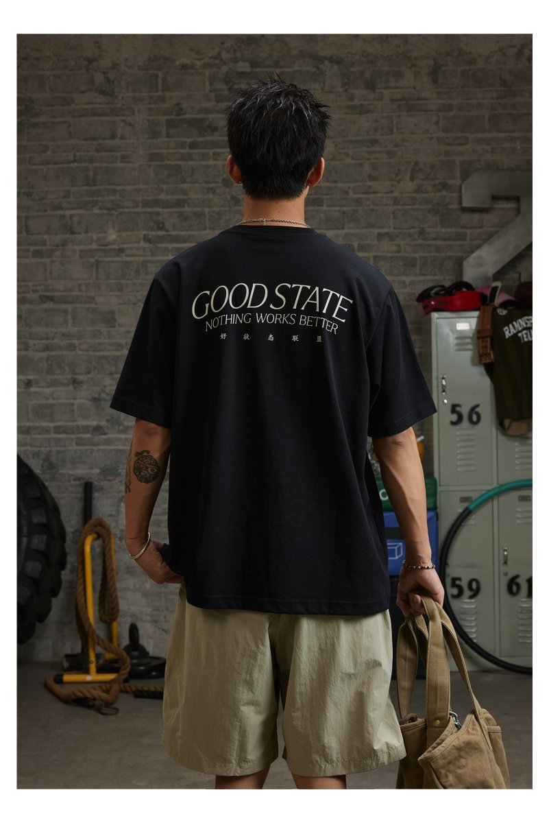 【280G】back print t - shirt / 接触冷感Tシャツ N3724 - NNine