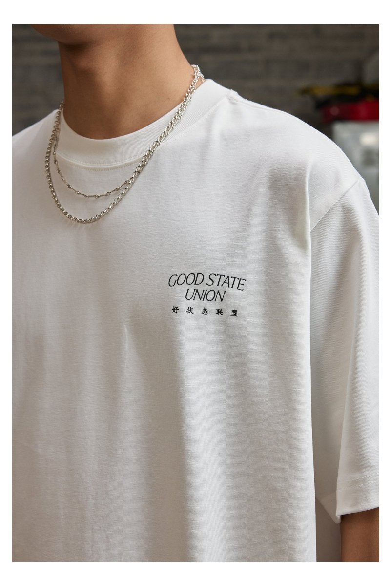 【280G】back print t - shirt / 接触冷感Tシャツ N3724 - NNine